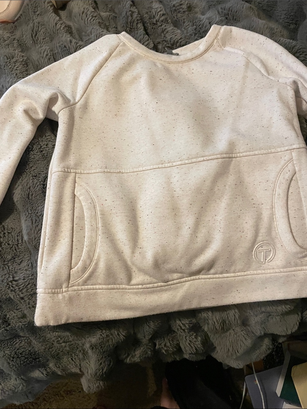 Talbots Cream Speckled Crewneck Sweater